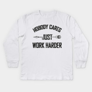 nobody cares Kids Long Sleeve T-Shirt